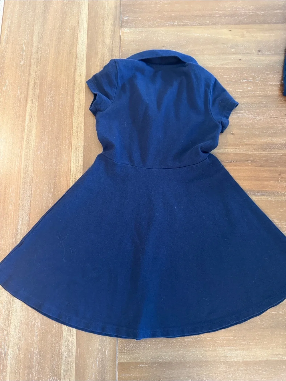 The Children's Place Ruffle Soft Pique Navy Polo Uniform Dress Size 5/6
